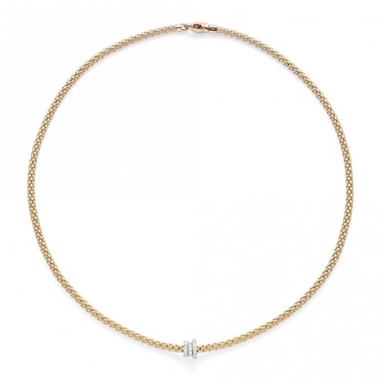 Fope Flex'it Prima 18ct Yellow Gold 0.31ct Diamond 43cm Necklace