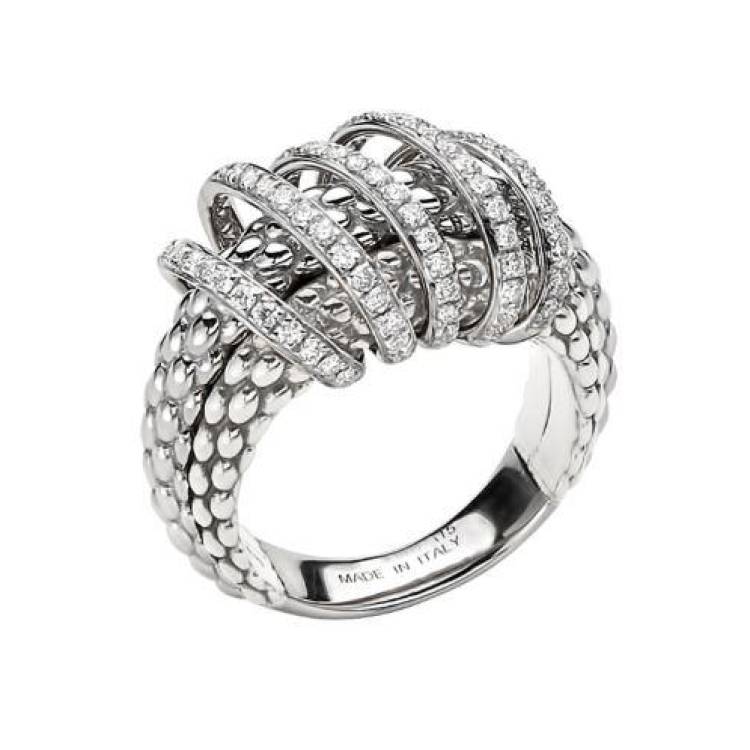 Fope Mialuce 18ct White Gold 0.70ct Diamond Ring - O