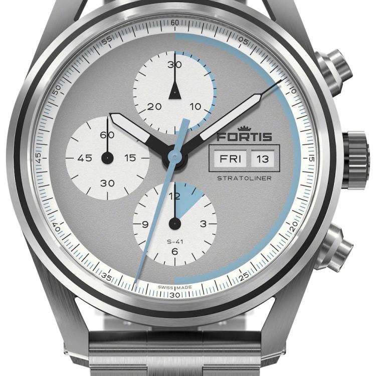 Fortis Watch Stratoliner Cool Grey Bracelet - Grey