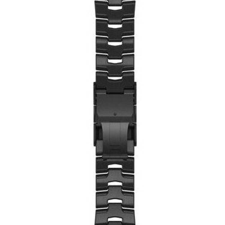 Garmin Watch Band QuickFit 26 Vented Titanium Bracelet Carbon Grey DLC Coating - Black
