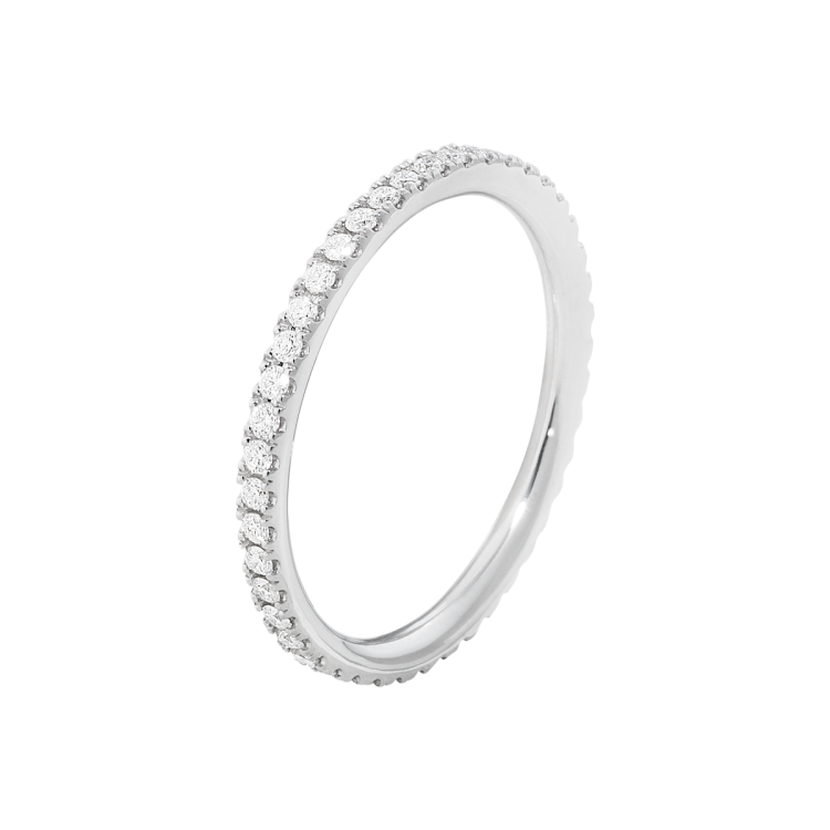 Georg Jensen Aurora 18ct White Gold 0.25ct Diamond Eternity Ring D - 49
