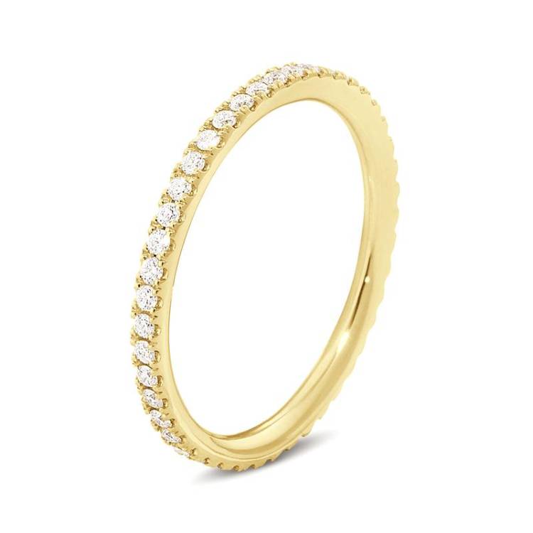 Georg Jensen Aurora 18ct Yellow Gold 0.25ct Diamond Eternity Ring D - 50