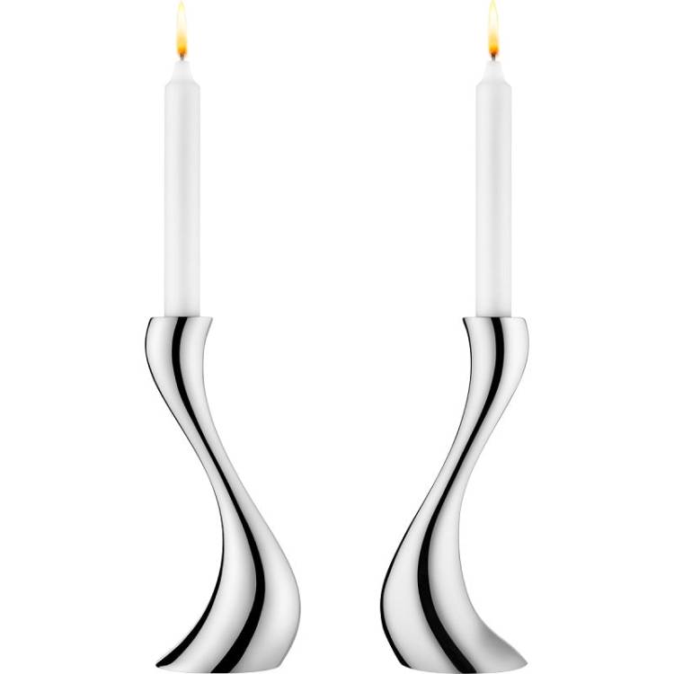 Georg Jensen Cobra Stainless Steel Medium Candlestick - Colour Silver