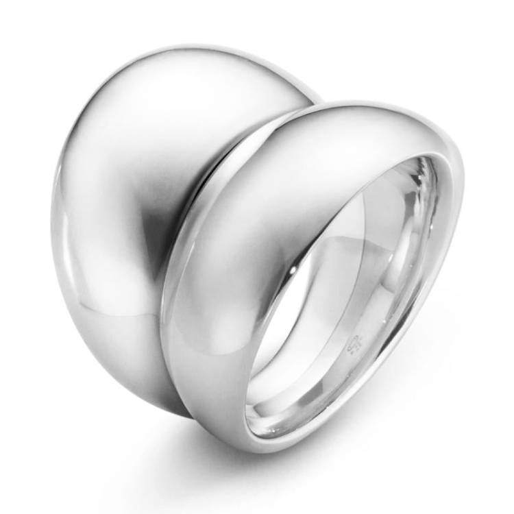 Georg Jensen Curve Sterling Silver Ring - 58
