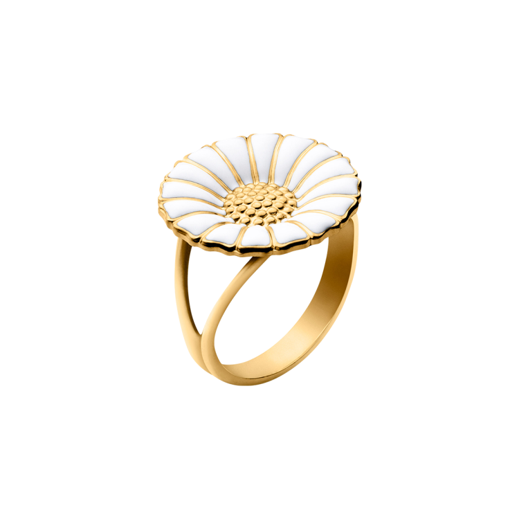Georg Jensen Daisy 18ct Gold Plated Sterling Silver Ring - 54