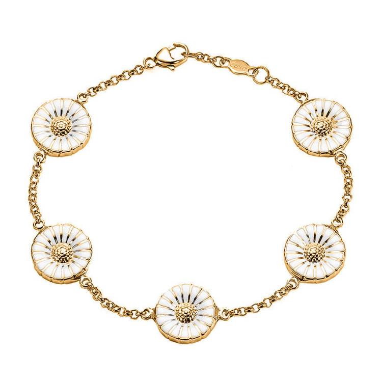 Georg Jensen Daisy 18ct Gold Plated Sterling Silver Bracelet - Gold