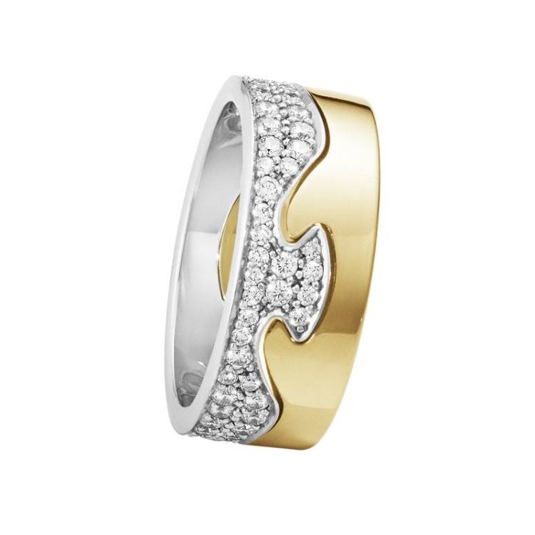 Georg Jensen Fusion 18ct Gold Diamond Two Piece Ring - 63