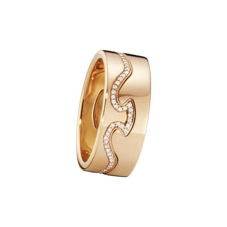 Georg Jensen Fusion 18ct Rose Gold Diamond Two Piece Ring - 48