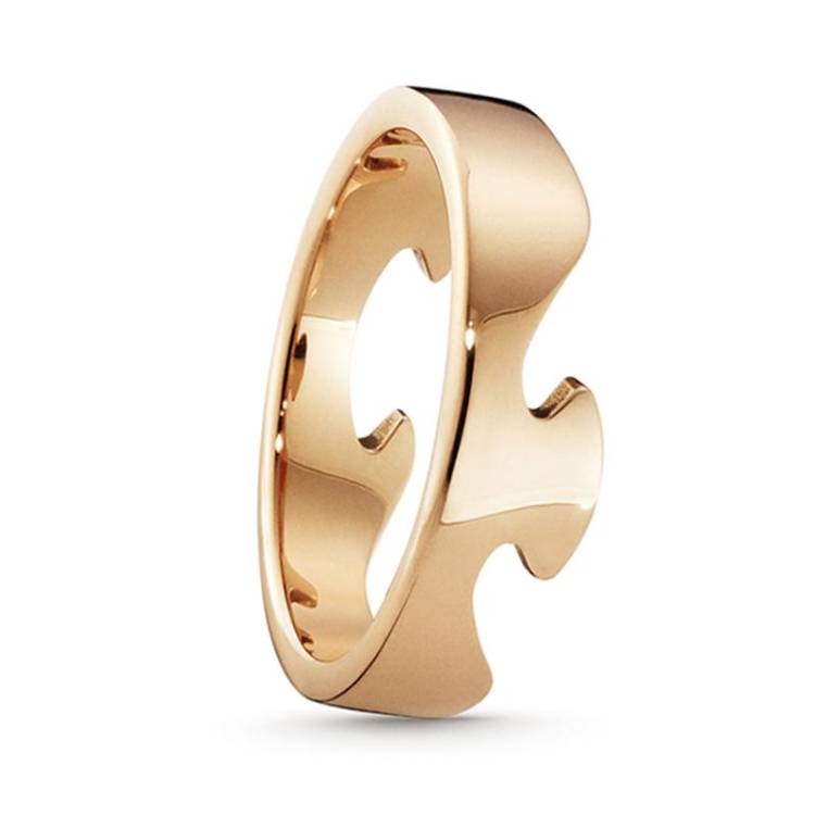 Georg Jensen Fusion 18ct Rose Gold End Ring - 58