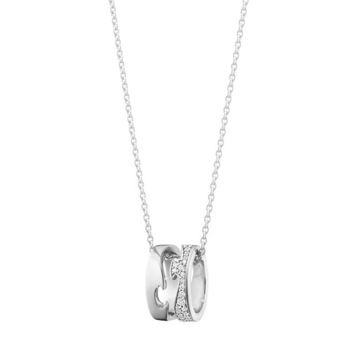 Georg Jensen Fusion 18ct White Gold 0.22ct Diamond Open Necklace - White Gold