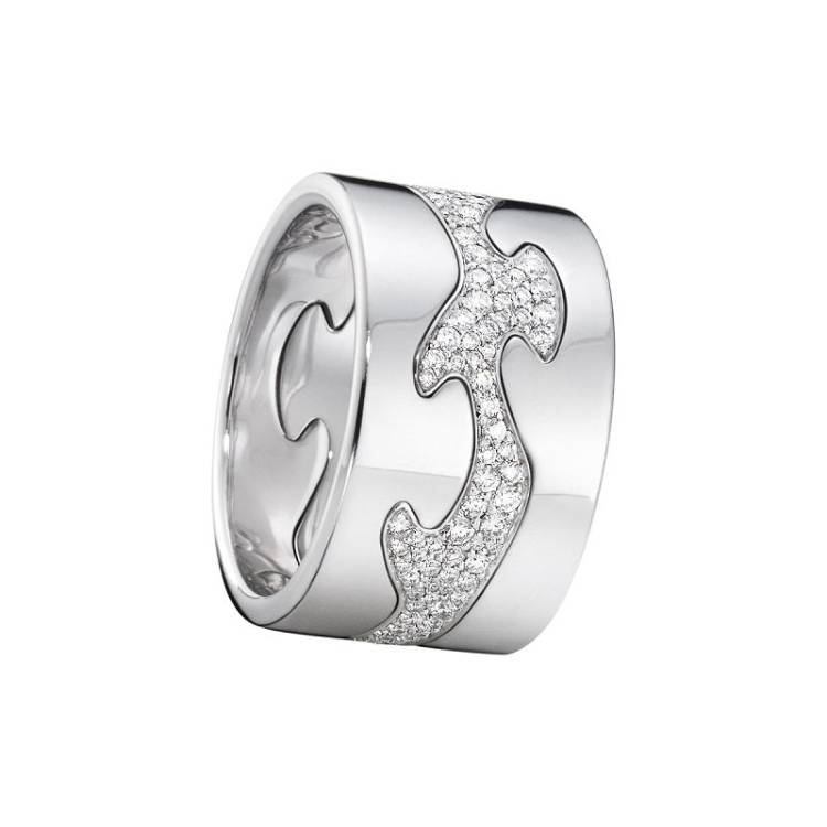 Georg Jensen Fusion 18ct White Gold Diamond Three Piece Ring - 65