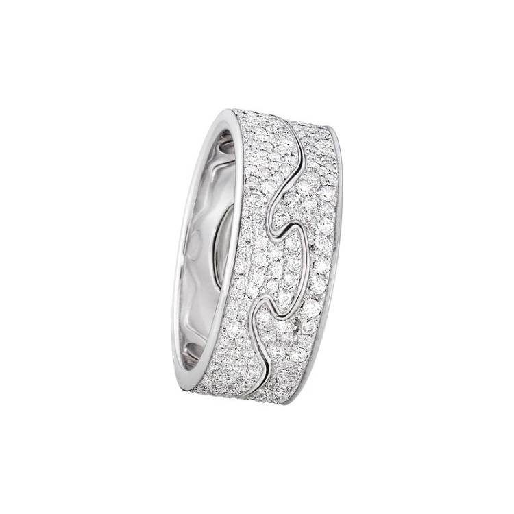Georg Jensen Fusion 18ct White Gold Diamond Two Piece Ring - 59