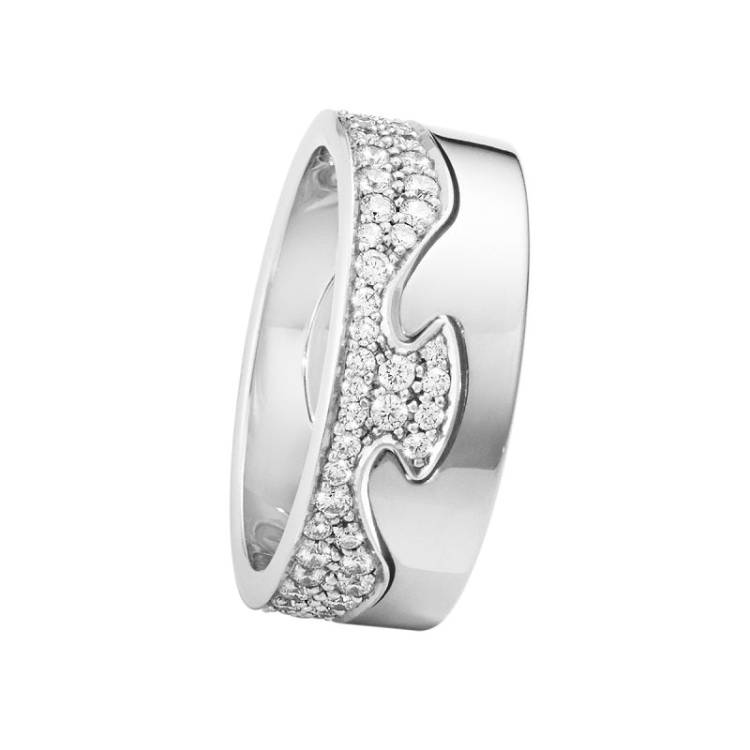 Georg Jensen Fusion 18ct White Gold Diamond Two Piece Ring - 48