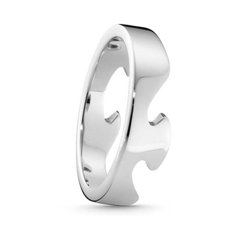 Georg Jensen Fusion 18ct White Gold End Ring - 60