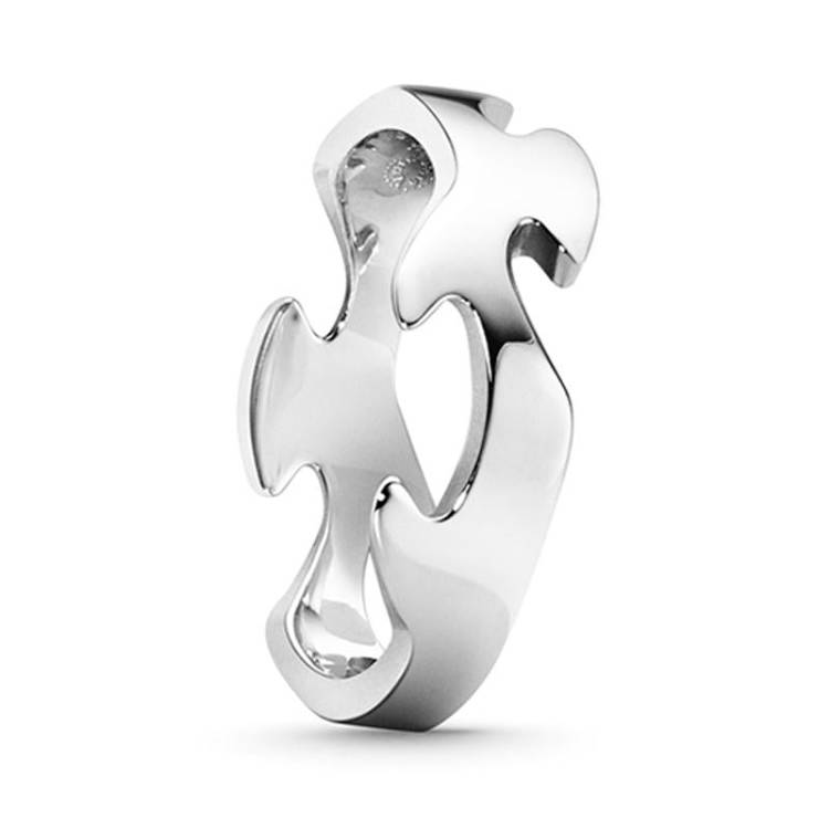 Georg Jensen Fusion 18ct White Gold Centre Ring - 59