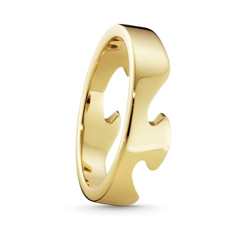 Georg Jensen Fusion 18ct Yellow Gold End Ring - 58
