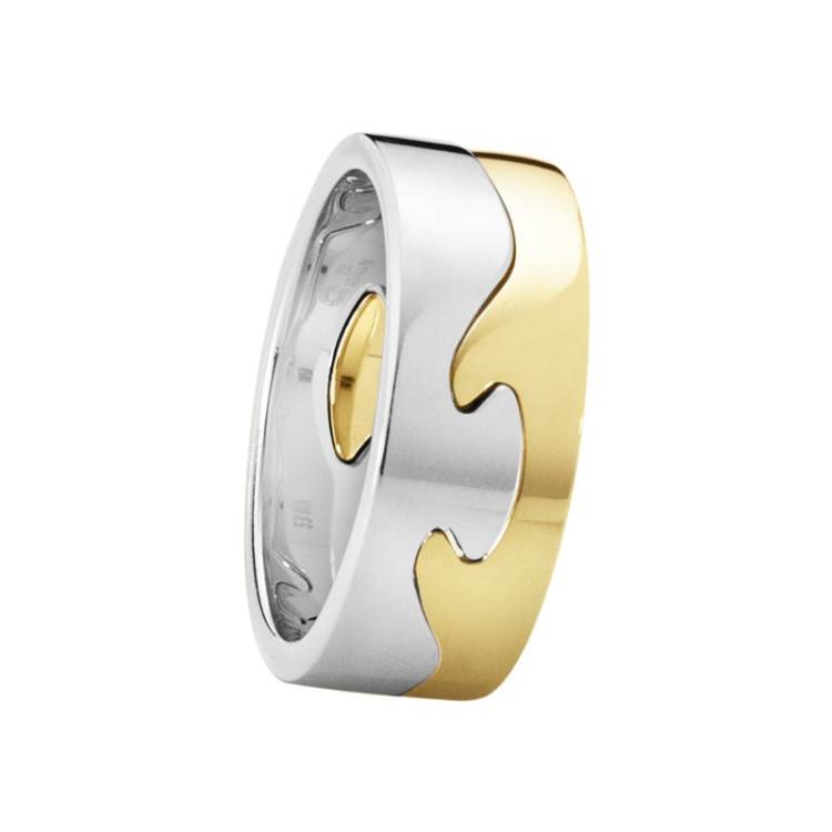 Georg Jensen Fusion 18ct Yellow and White Gold Two Piece Ring - 56