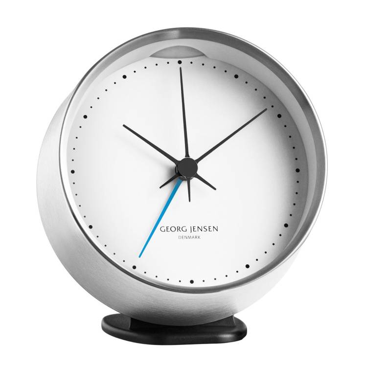 Georg Jensen Clock HK Stainless Steel 10cm Alarm - Silver