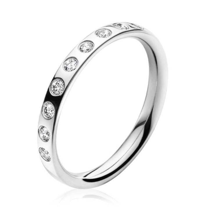 Georg Jensen Magic 18ct White Gold Diamond Band Ring - 51