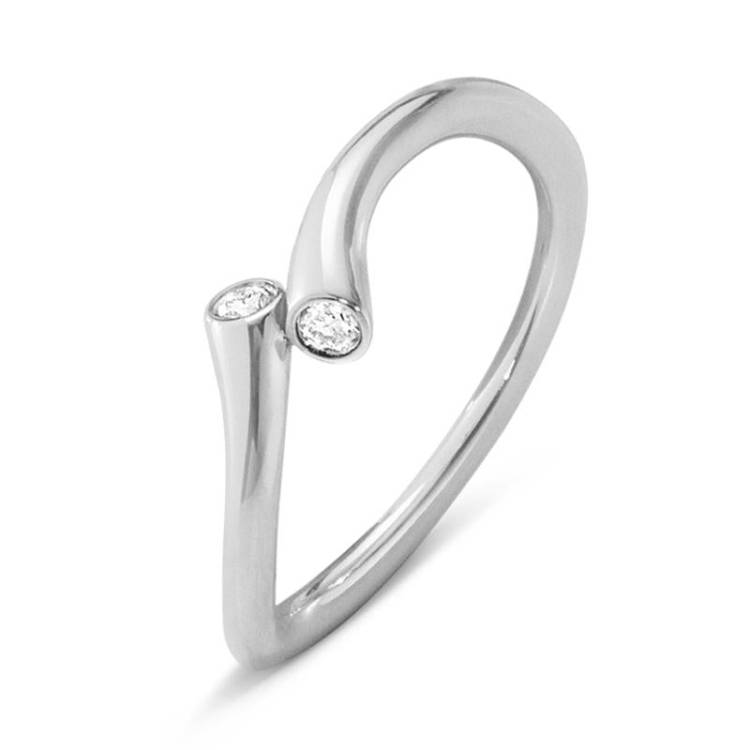 Georg Jensen Magic 18ct White Gold Diamond Ring D - 56