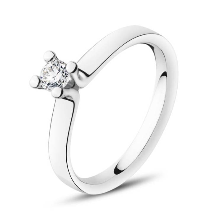 Georg Jensen Magic 18ct White Gold Diamond Solitaire Ring - 59