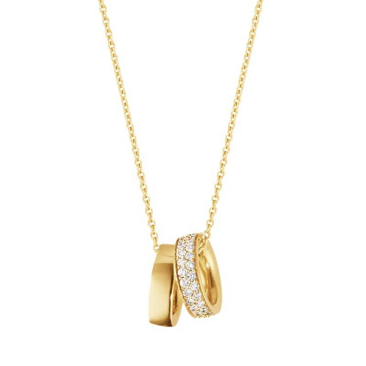 Georg Jensen Magic 18ct Yellow Gold 0.19ct Diamond Charm Necklace D - Yellow Gold