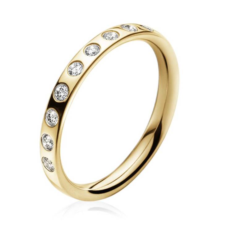 Georg Jensen Magic 18ct Yellow Gold Diamond Band Ring - 55
