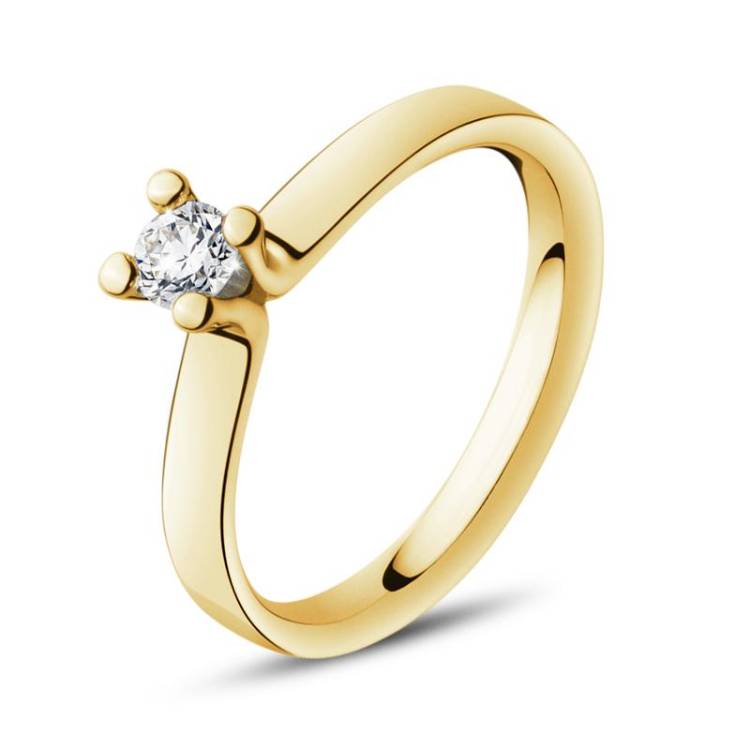Georg Jensen Magic 18ct Yellow Gold Diamond Solitaire Ring - 51