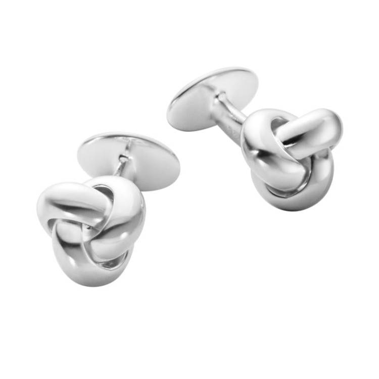 Georg Jensen Men's Classic Sterling Silver Knot Cufflinks - Silver