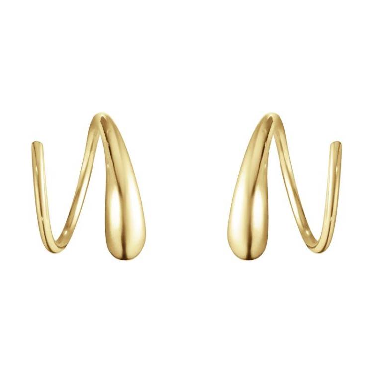 Georg Jensen Mercy 18ct Yellow Gold Swirl Earrings