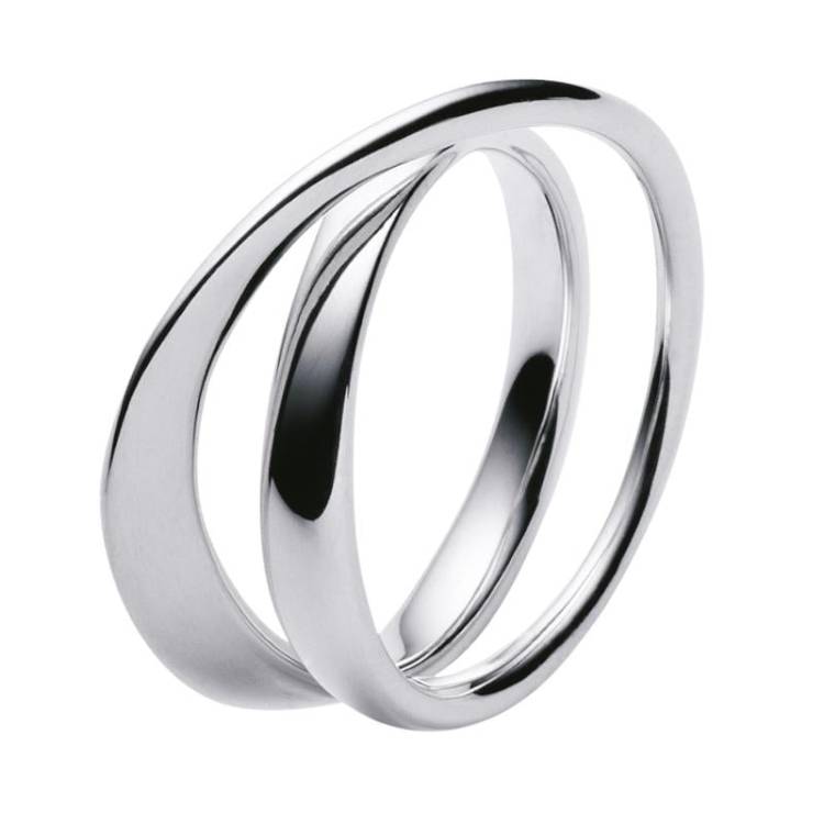 Georg Jensen Mobius Sterling Silver Crossover Ring - 49