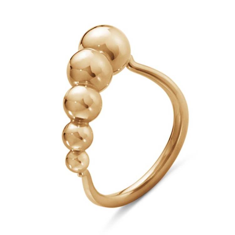 Georg Jensen Moonlight Grapes 18ct Rose Gold Graduating Ring - 54