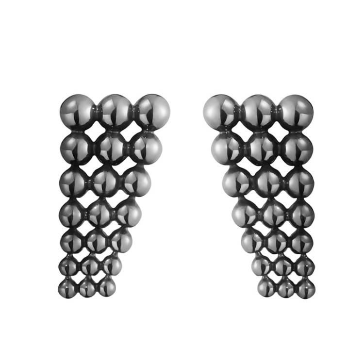 Georg Jensen Moonlight Grapes Oxidised Sterling Silver Earrings Pair