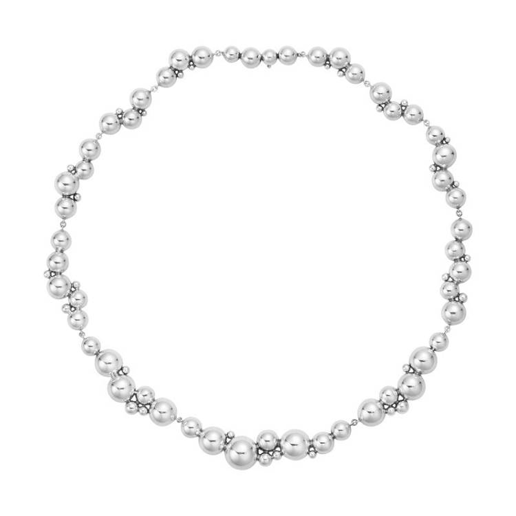 Georg Jensen Moonlight Grapes Sterling Silver Bead Necklace - Large