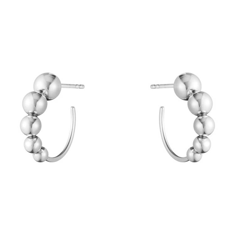 Georg Jensen Moonlight Grapes Sterling Silver Hoop Earrings - Silver