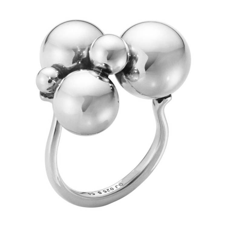 Georg Jensen Moonlight Grapes Sterling Silver Ring D - 49