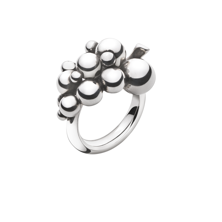 Georg Jensen Moonlight Grapes Sterling Silver Small Dress Ring - 56