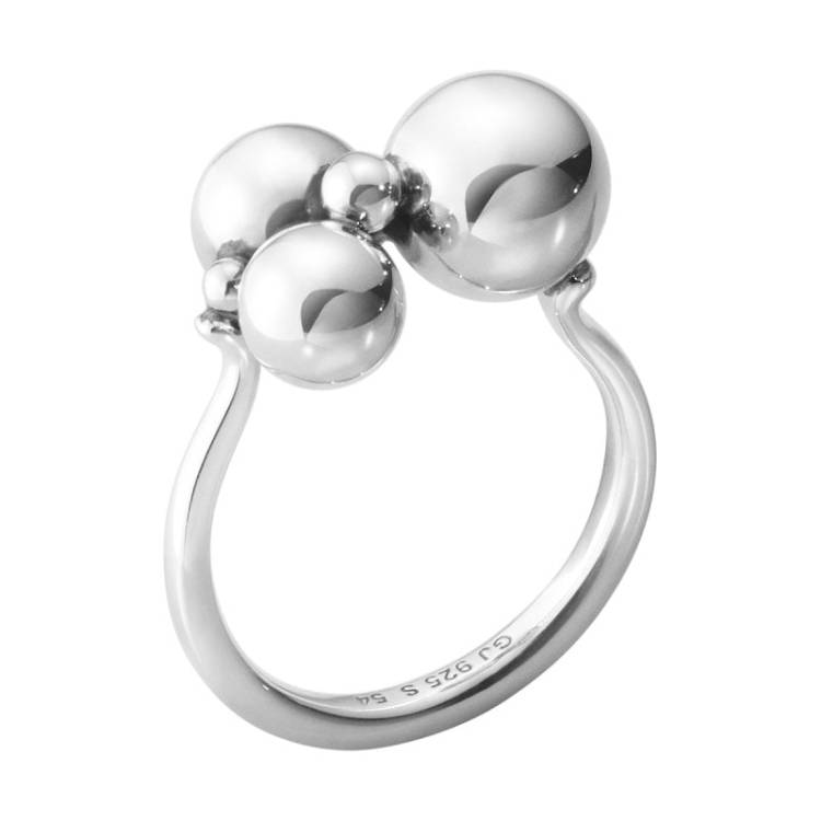 Georg Jensen Moonlight Grapes Sterling Silver Small Ring - 52