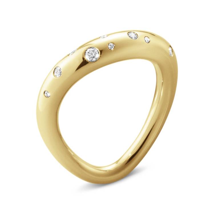 Georg Jensen Offspring 18ct Yellow Gold 0.14ct Diamond Ring - 1 (48 - 49)