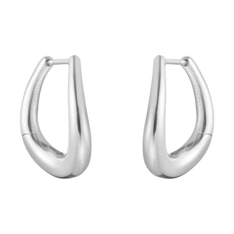 Georg Jensen Offspring Sterling Silver Medium Hoop Earrings - Silver