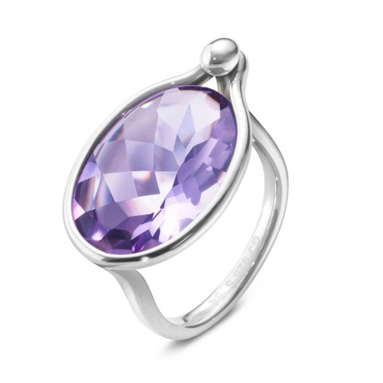 Georg Jensen Savannah Sterling Silver Amethyst Ring D - 54