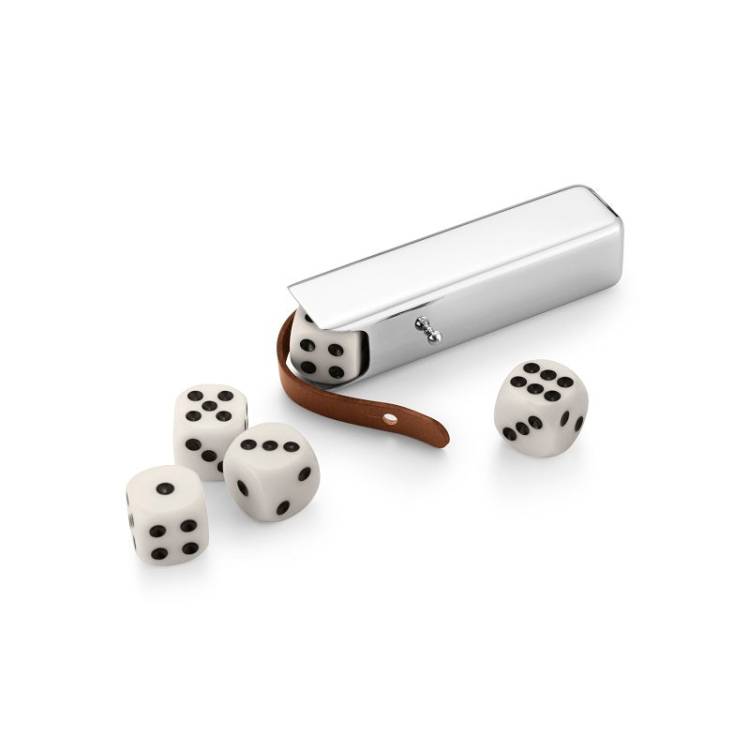Georg Jensen Sky Stainless Steel Carry Case and Dice - Silver