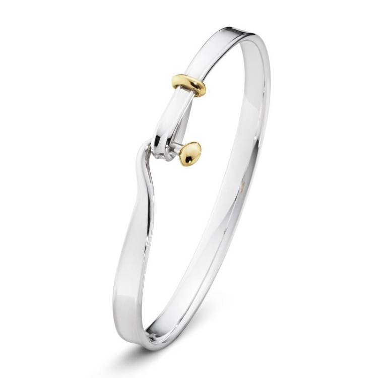 Georg Jensen Sterling Silver Yellow Gold Torun Bangle - XL