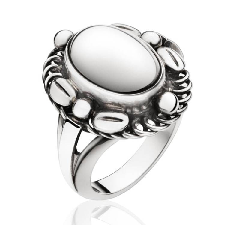 Georg Jensen Sterling Silver Moonlight Blossom Ring D - 49
