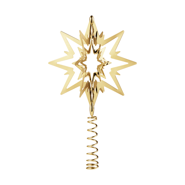 Georg Jensen 18ct Yellow Gold Plated Brass Star Christmas Tree Topper - TITLE Silver