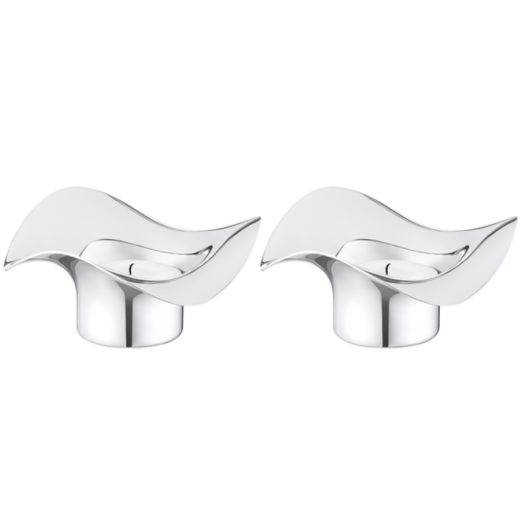 Georg Jensen Cobra Set of Two Tealight Holders - TITLE Silver