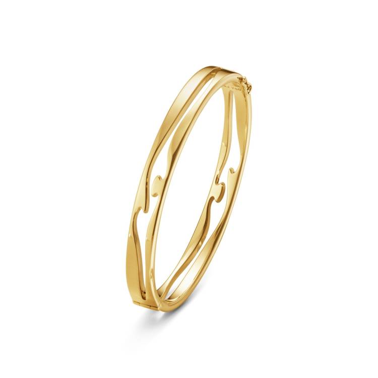 Georg Jensen Fusion 18ct Yellow Gold Open Bangle - L