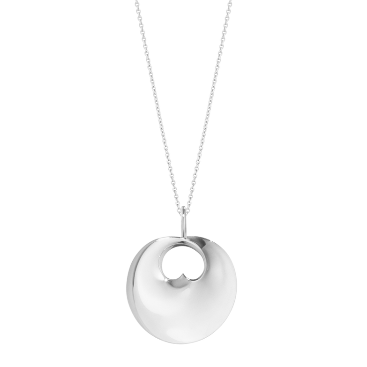 Georg Jensen Large Hidden Heart Sterling Silver Necklace - TITLE Silver