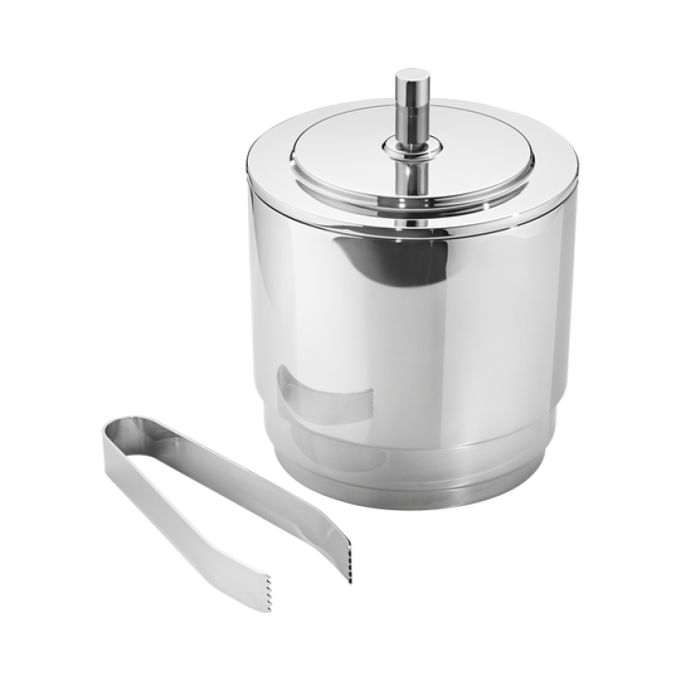 Georg Jensen Manhattan Ice Bucket With Tongs - TITLE Silver