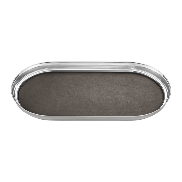 Georg Jensen Manhattan Tray With Leather - TITLE Silver